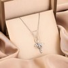 925 Sterling Silver Necklace for Women Men Dainty Diamond Faith