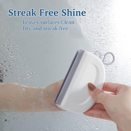 FUYIOCN Shower Squeegees for Window, Glass, Shower Door, 2 Pcs Mini Glass Squeegee for Dhower Doors Bathroom & Kitchen