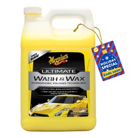 Meguiar's Ultimate Wash and Wax, Car Wash and Wax Cleans and Shines in One Step, Wash, Shine, and Protect with an Enhanced pH Neutral Car Paint Cleaner, 1 Gallon