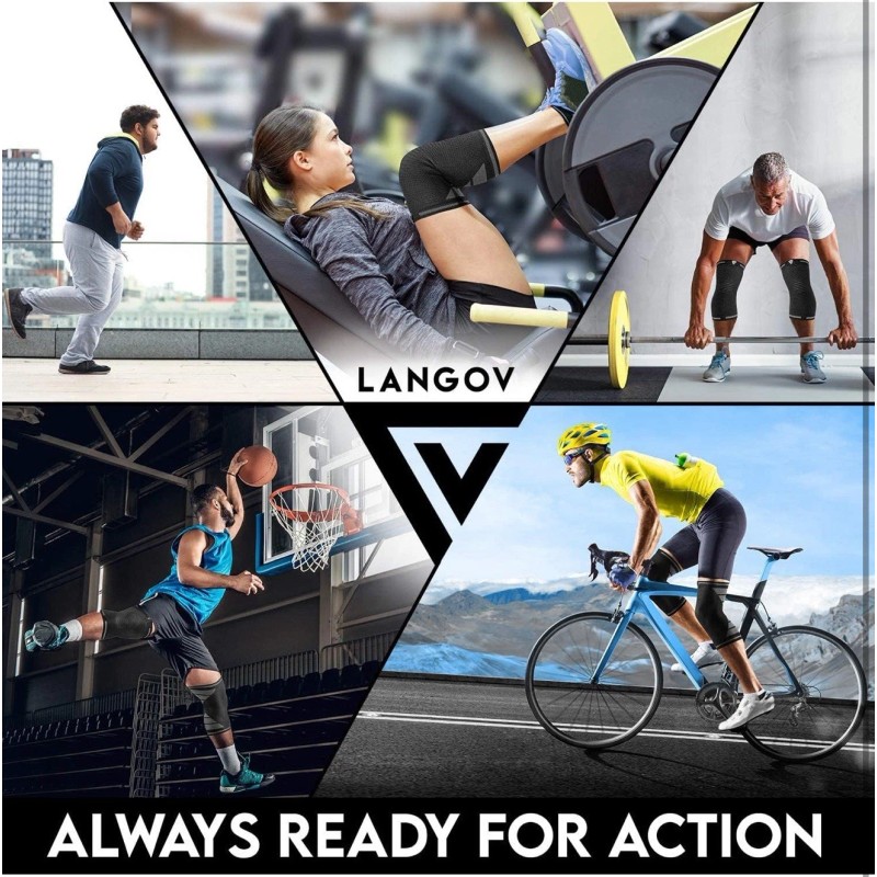 Langov Compression Knee Sleeves for Knee Pain for Women &