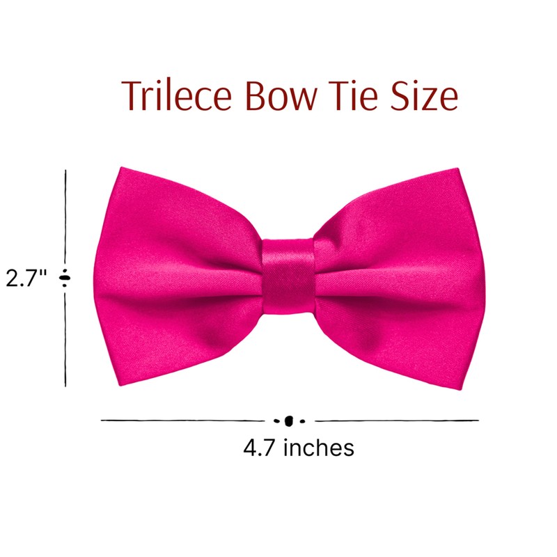 trilece Mens Solid Color Formal Pre Tied Bow Ties and