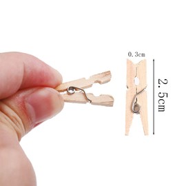 100Pcs Mini Clothespins,1 Inch Small Wooden Clothes Pins, Clothespins for Photos, Crafts, Hanging Clothes, Baby Shower, Display Artwork for Photos Crafts DIY Project (Wood Color)
