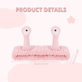 Snail Headband Makeup,Face Wash Bands Cute,Head Skincare Spa Accessories,Band Cartoon Comfortable Fitted Hair Hairband Headbands Wear,for Exercise Yoga Running Washing Shower Sports (Pink, One Size)