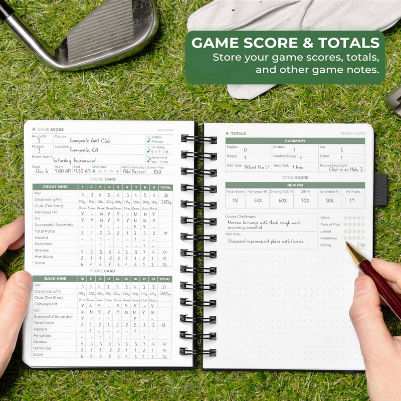 Clever Fox Golf Log Book – Small Training & Scorecard