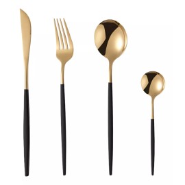 Yooshi Cubertería Cubiertos De Lujo Acero Inoxidable Juego 24 Pieza