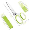 5-Blade Herb Cutter Scissors with Safety Cover, Cleaning Comb -