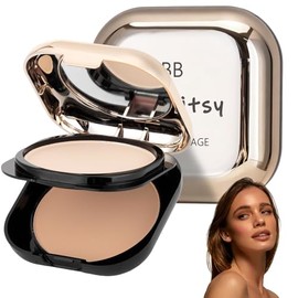 Polvo Compacto, Base Polvo Mate con Doble Capa (Marfil + Natural), 18 g, Seco y Húmedo para Maquillaje, 24H Duración, Impermeable, Soft Focus Inmediato, Piel Impecable, Ideal para Todo Tipo de Piel