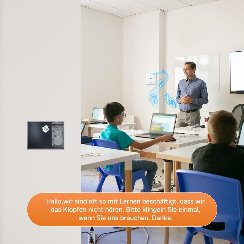 BESIMLIVE Wireless Signal Forwarding Wireless Doorbell Extension Set, Bell Forwarding