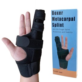 GenetGo Boxer Break Metacarpal Splint Brace - 4th or 5th Finger Splint Support (Large/X-Large)