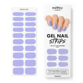 MOYOU LONDON Semi Cured Gel Nail Strips, 20 Pc. Gel Wraps for Nails, Get 1 Free UV Lamp When You Get 3 or More, Easy Apply & Remove for Salon-Quality Manicure -Periwinkle