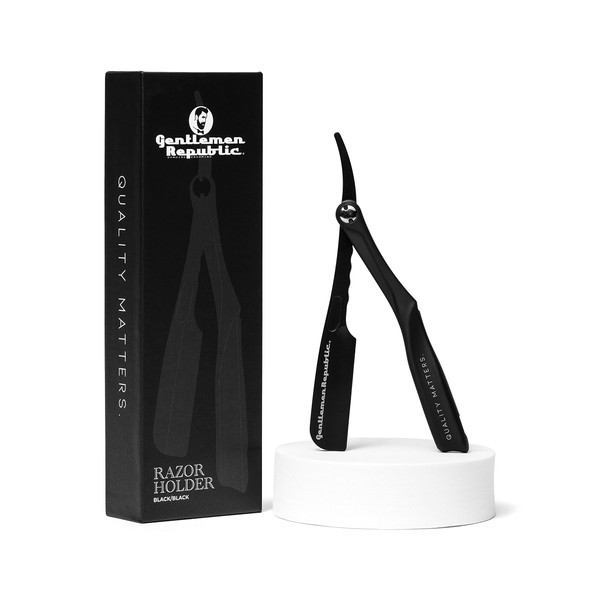 Gentlemen Republic Straight Edge Razor Safety Black for Barber or Daily At-Home Use