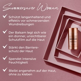 SUMMERSAVER Women's anti-wound rub stick, 25 g, long-lasting and effective protection against chafing, dermatologically tested, Summer Saver contains no aluminium, is PEG free, vegan and cruelty-free.
