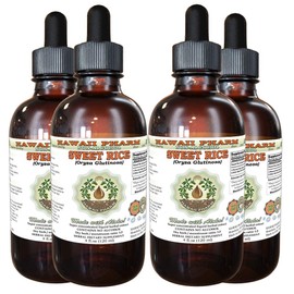 Hawaii Pharm Hawaii Pharm LLC Sweet Rice, Nuo Dao Gen (Oryza Glutinosa) Tincture, Dried Root Liquid Extract, Sweet Rice, Glycerite Herbal Supplement 4x4 oz