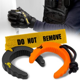 Door Guard First Responder Door Stop (10 Pack) - Molle Compatible Tactical Door Stop for Police, Firefighters, EMS, EMT with Do Not Remove Tags, Emergency Wedge (5 Black, 5 Orange