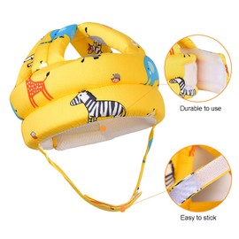 Umtiti Baby Adjustable Helmet, Lightweight and Soft, Great for Baby Learning to Walk and Crawl. Zoo,Yellow