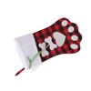 Christmas Stocking Dog Paw Shape Plaid Decorative Gift Bag Christmas