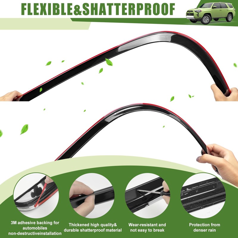 Qyebbk Window Visors Rain Guards for 2010-2022 Toyota 4Runner, Side