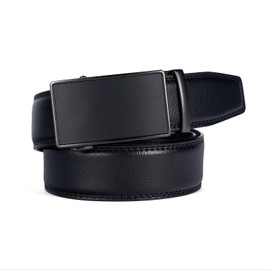 PlusZis 28"-60 "Men's Leather Ratchet Dress Belt Big And Tall With Automatic Buckle