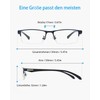 ANRRI Blue Light Glasses Men Half Round Rectangle Metal Frame