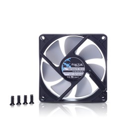 Fractal Design Silent Series R3 White - Silent computer fan - Optimized for quiet operation - 80 mm - Rotational speed 1600 RPM - Black ribbon cable - Rifle bearings - 12v - Black/White (Single)