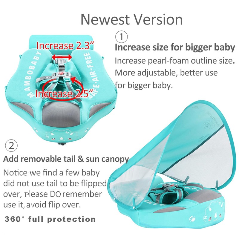 Mambobaby Float with Canopy and Tail New Upgraded Non-Inflatable Baby