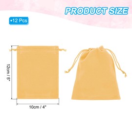 PATIKIL Velvet Gift Bags, 12 Pack 4 x 5 Inch Velvet Drawstring Bag Jewelry Pouch Gift Packaging Bag for Wedding Favor Party Birthday Festivals Gold