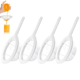 Bootoow Nylon Sieve Filter, 4 Pieces Kitchen Sieve Plastic, Sieve Kitchen Fine Sieve, Small Strainer Hair Sieve Kitchen Sieve Fine Sieve 400/200 Mesh Kitchen Sieve Plastic for Juice, Milk, Coffee