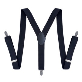 AOEVUIR 1 x Braces for Men, Extra Strong, Wide 3.5 cm with Very Strong 4 Metal Clips, Adjustable and Elastic, One Size for Men and Women, X Style, black