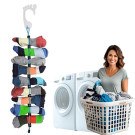 Sock Hanger for Easy Laundry, Washing Drying and Storage, Clip & Hold and Organize Multiple Items Pairs in One Stack (2-PACK)