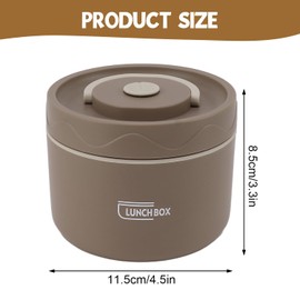 Food Thermo, 304 Stainless Steel Double Layer Soup Container Portable Round Shape Lunch Food Jar Wide Mouth Bentos Box 550ml for Work, School, Outdoor Dining (Insulation-Coffee)
