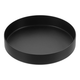 uxcell Stainless Steel Decorative Tray 5" Round Serving Tray Metal Decorative Plate for Jewelry, Makeup, Candle, Kitchen Tableware, Black