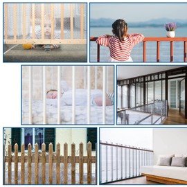 Banister Guard, Safe Rail, Deck Balcony & Stairway Safety Net for Indoor and Outdoor 6.56ft L x 2.6ft H - Baby Proofing, Child Safety, Stair Railing Net; Pet; Toy; Protector