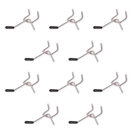 Rurumi Perforated Board, Hook Set, Rubber Included, Thickness 0.2 inch (5.5 mm), Compatible with Bores, Pitch: 1.0 inches (25 mm), Hole Diameter 0.2 inches (5 mm), Dedicated for Fixing, Fastening, Brackets, Punching Board, Pegboard (2.0 inches (5 cm), Set of 10