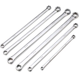 RIMKOLO 6-Piece Extra Long Double Box End Wrench Set Chrome Vanadium Steel Aviation Wrenches Metric 8-19mm