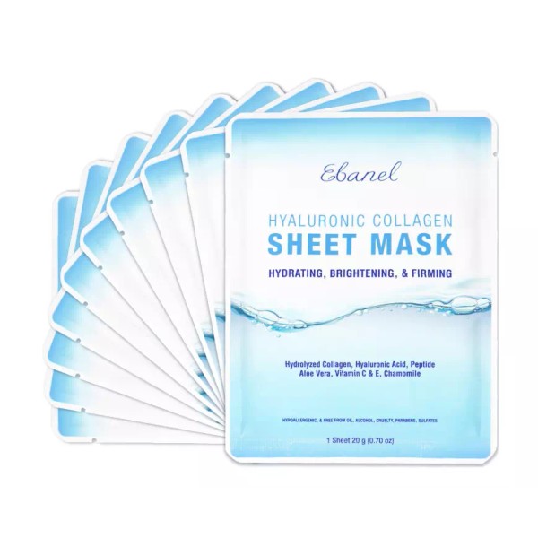 Ebanel 10 Pack Collagen Face Mask, Instant Brightening & Hydrating