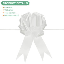 M METERXITY 20-Pack Large Pull Bow, 10 Inch 25cm Plastic Flower Ribbon Pull Bows Ribbon Bows for Gift Wrapping/Wedding/Baskets Decorations, Satin Pull Bows [White Gift Bow]