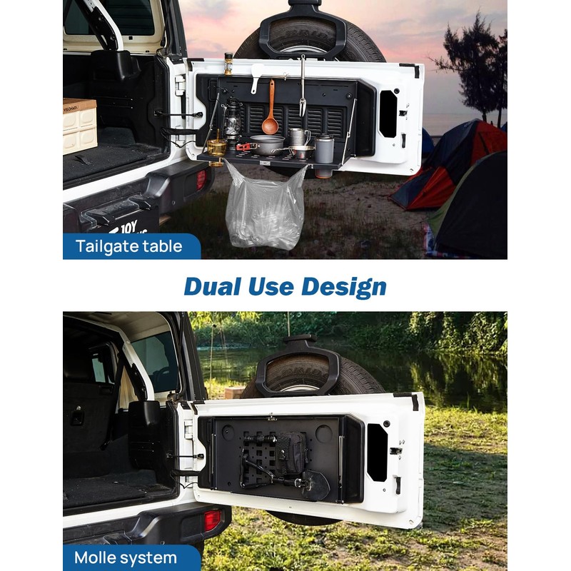 JOYTUTUS Tailgate Table Organizer for Wrangler JL & JLU Wrangler