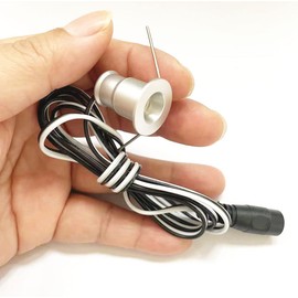 Getwefire Dimmable 3-5pcs/kits Recessed Installation DC12v 0.5W Mini LED Puck/Under Cabinet Lights,Mini LED Spotlight Downlight (Non Power) (Warm White, 5pcs Lights only)