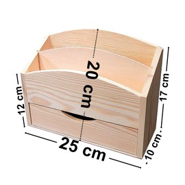 Wooden World - Wooden Letter Holder Envelope Holder Advertising leaflets Storage with Drawer
