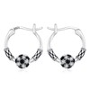Football Earrings 925 Sterling Silver Hypoallergenic Football Hoop Earrings Sports