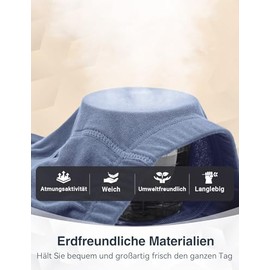 FAMI HELPER 3 Pcs Men's Incontinence Pants Incontinence Boxer Brief with Absorbent Pad 300 ML Urine Volume Cotton Washable Reusable Leakproof Incontinence Pants for Men Misty Blue Size 3XL