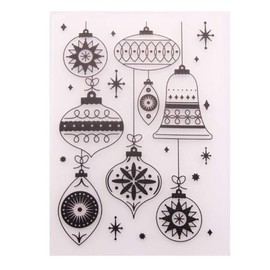 Christmas Baubles Bells Ornament decors Star Plastic Embossing Folders for Card Making Scrapbooking or Paper Crafts