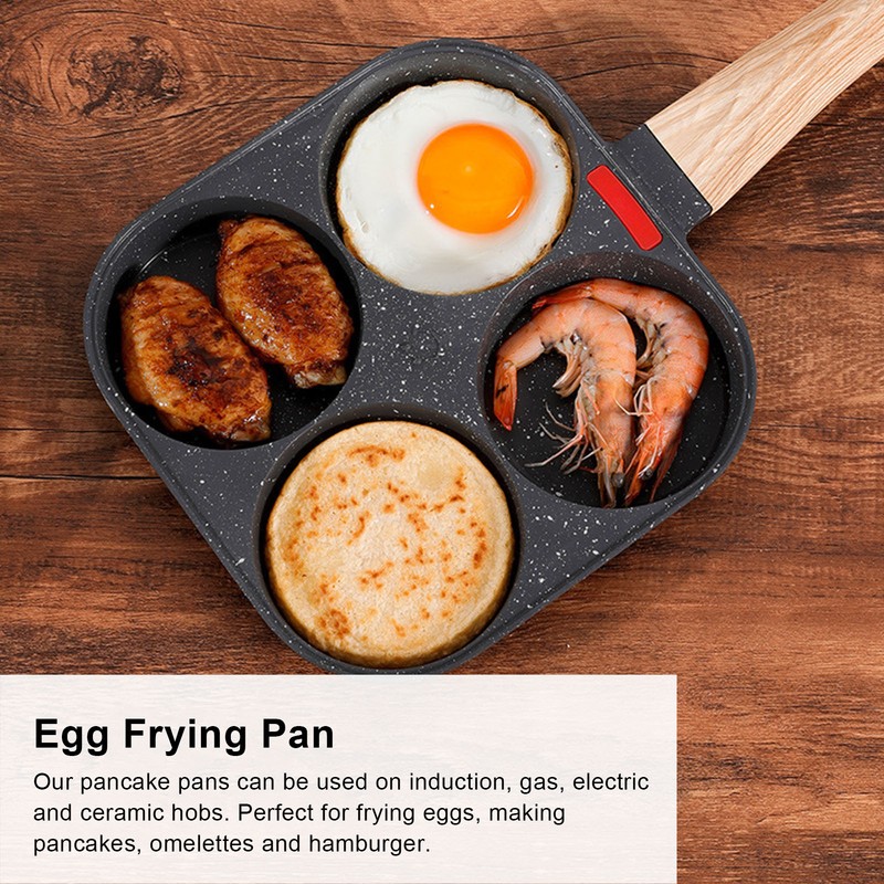 Egg Frying Pan Heat Sensitive Silicone Aluminium Pancake Frying Pan