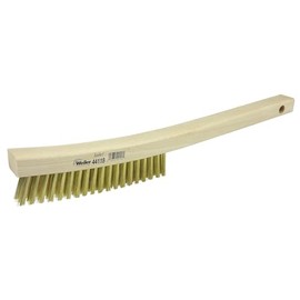Weiler 44118 0.006" Wire Size, 5-1/2" Brush Length, 13" X 7/8" Block Size, 3 x 19 No. of Rows, Brass Bristles, Hardwood Block, Plater's Scratch Brush, Made in The USA (Pack of 12)