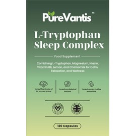 L-Tryptophan Sleep Complex Supplement – 90 Capsules | with Botanicals & Vitamin B6 for Restful Sleep & Relaxation, UK Made