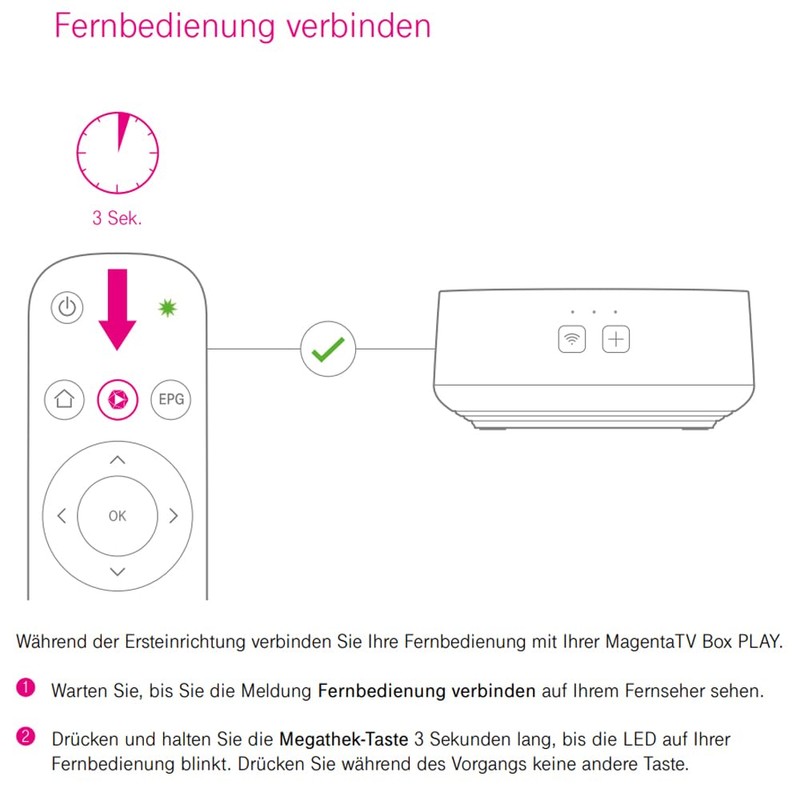 GOUYESHO Replacement Remote Control for Deutsche Telekom MagentaTV Box, White,