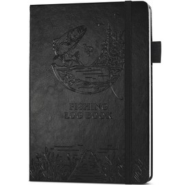 Legend Fishing Log Book – Fisherman Journal Notebook to Record Catches & Trip Info – Fishing Essentials, Equipment & Gifts for Men (Black Debossed)