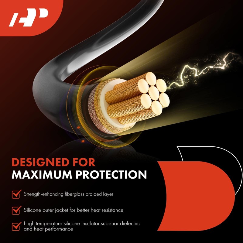 A-Premium - Juego de 2 cables de bujía compatibles con