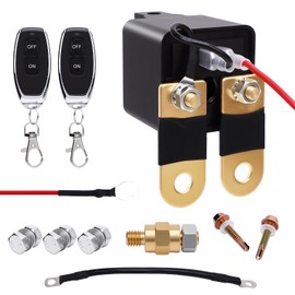 WODHMIEY Remote Battery Disconnect Switch 12V 120A/200A/240 A/250A, Side Post Wireless Battery Disconnect, Anti Theft Car Battery Kill Switch for RV Truck Boat ATV (DC12V 250A)