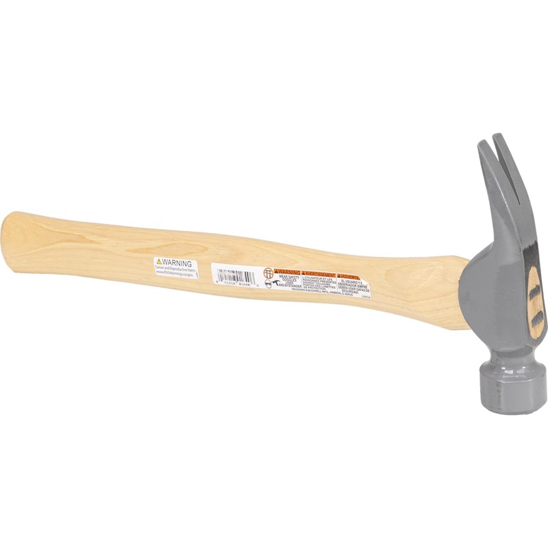 VAUGHAN DF Series 16 oz Framing Hammer, Smooth Face, Hickory